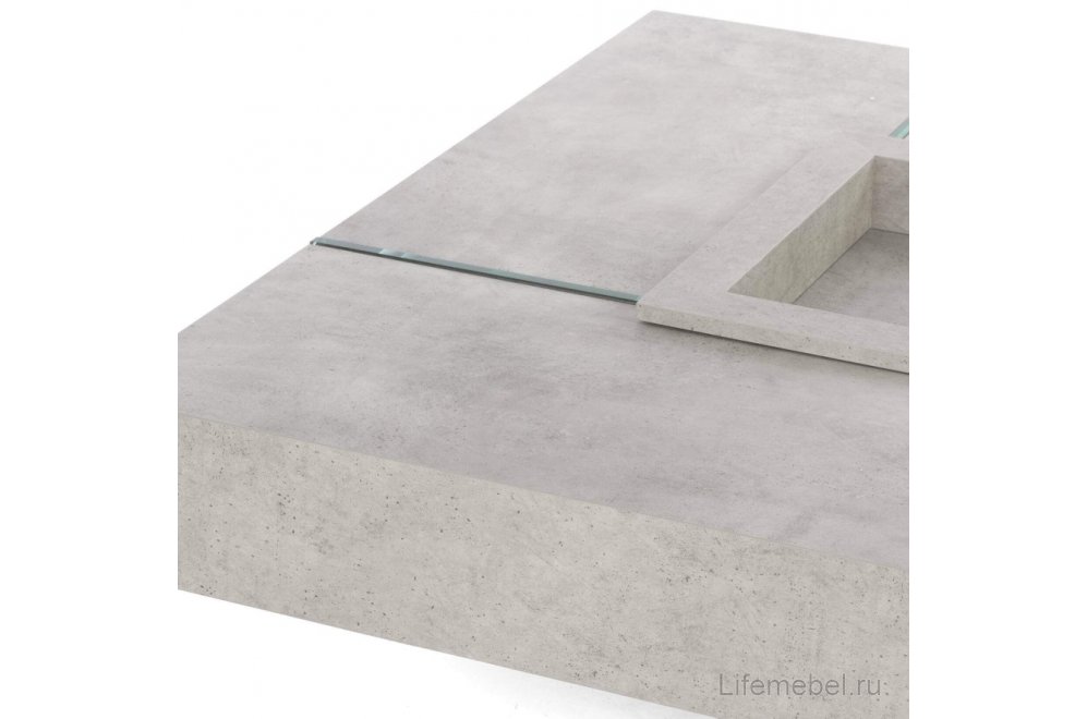 Журнальный столик Beton 119х119 серый / прозрачный