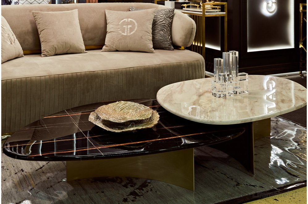 Журнальный столик Брайс светло-серый / черный