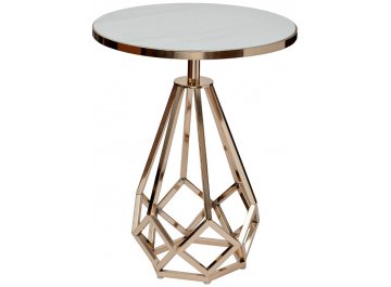 Журнальный столик Дропс белый / золото