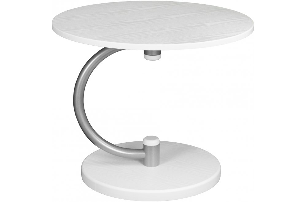 Журнальный столик Дуэт 13 металлик / белый