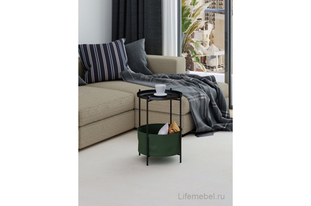 Журнальный столик Элдей хаки / черный