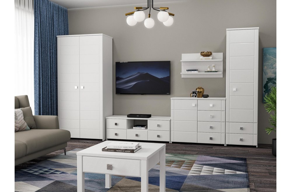 Журнальный столик Изабель ИЗ-44К белое дерево