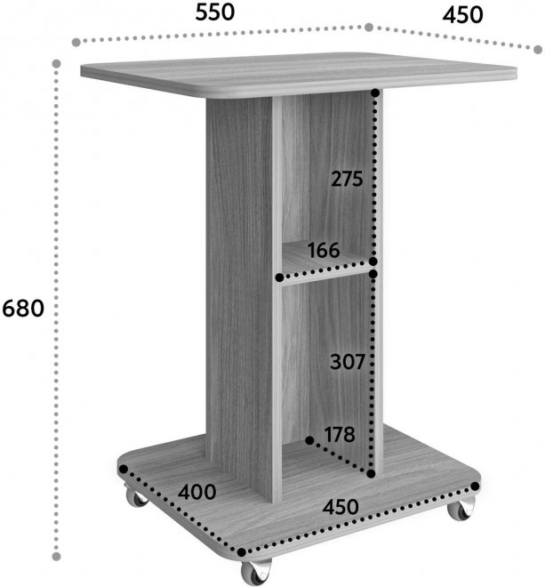 Журнальный столик К-31 блэквуд сатиновый