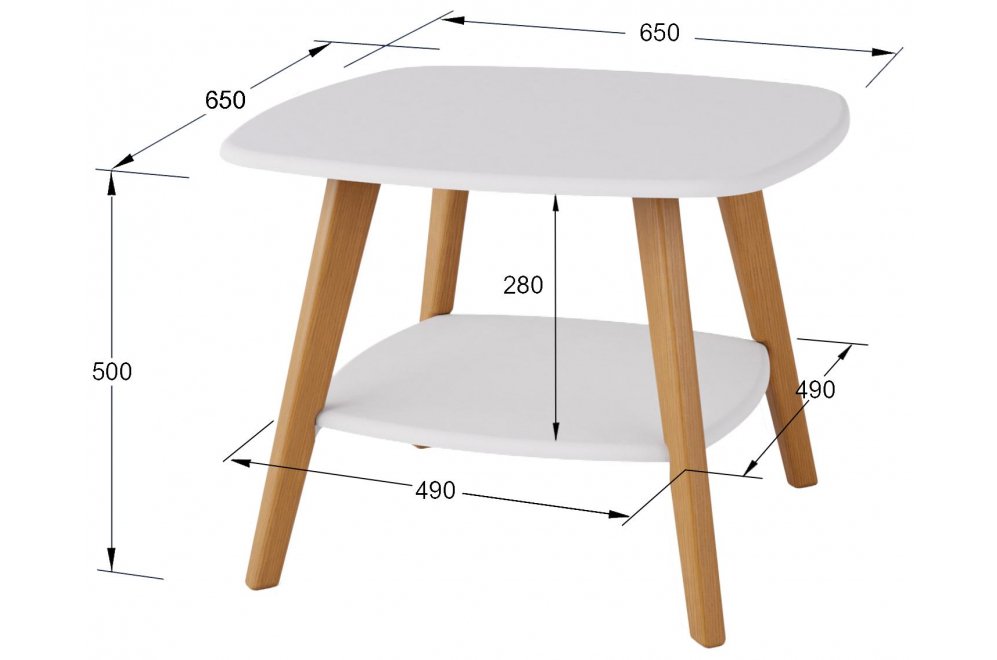 Журнальный столик Калифорния Хадсон белый