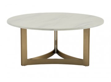 Журнальный столик Селин 90x90 белый / золотой