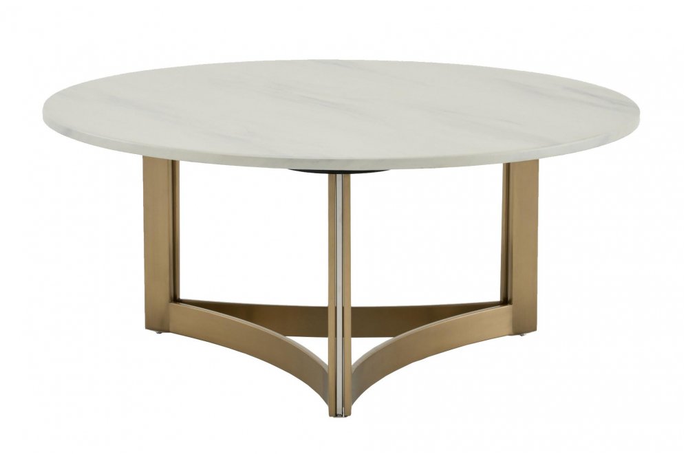 Журнальный столик Селин 90x90 белый / золотой