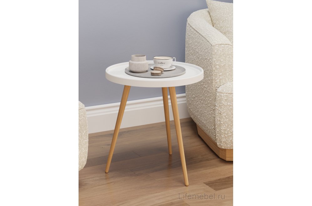 Журнальный столик Келли белый / бежевый