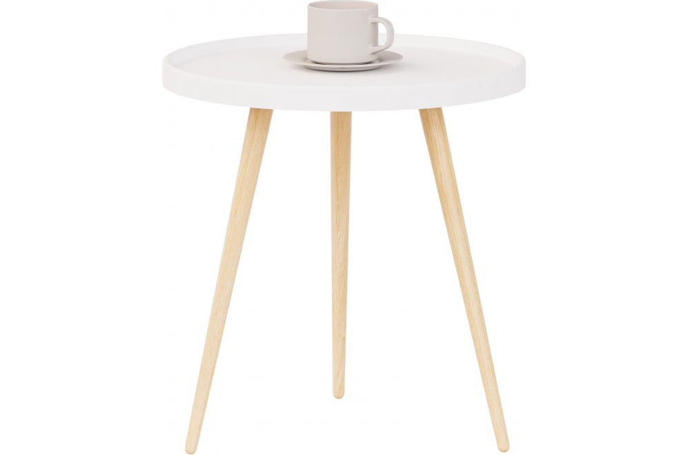 Журнальный столик Келли белый / прозрачный лак