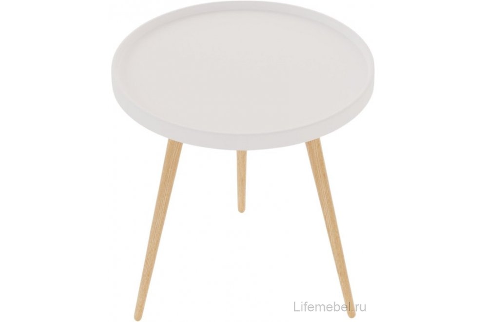 Журнальный столик Келли белый / прозрачный лак