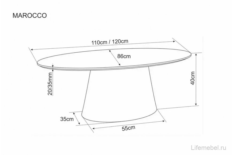 Журнальный столик Marocco 120 экрю
