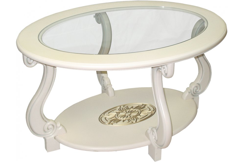 Журнальный столик Овация слоновая кость / золото