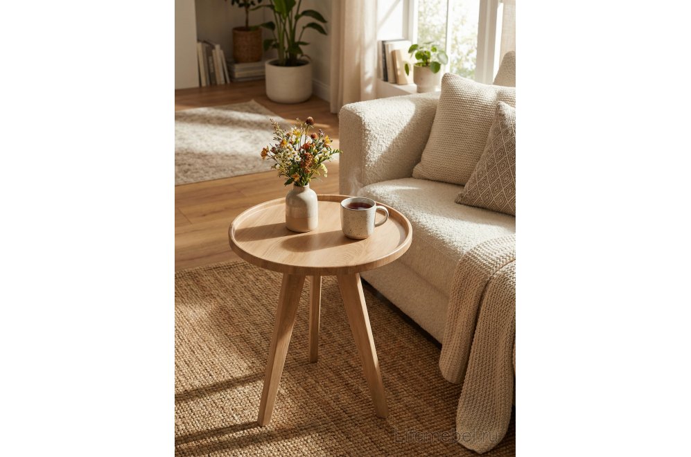 Журнальный столик Полли дуб янтарный / бежевый