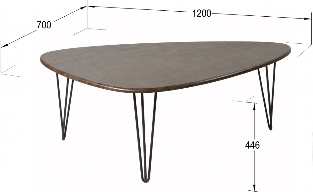 Журнальный столик Престон браун / черный