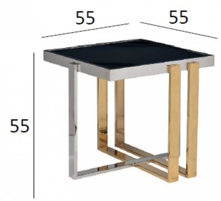 Журнальный столик Рид черный / хром / золото