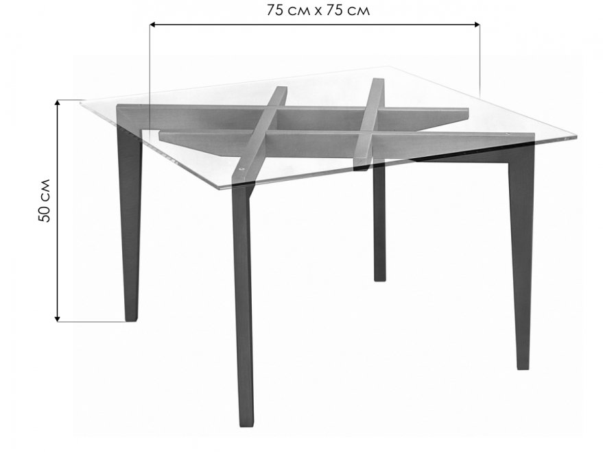 Журнальный столик Рилле 442 шимо / прозрачный