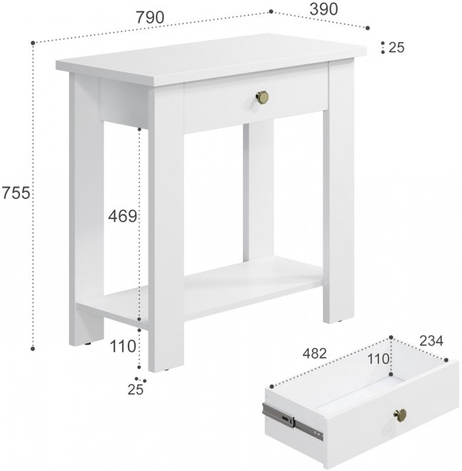 Журнальный столик С-301 белый структурный