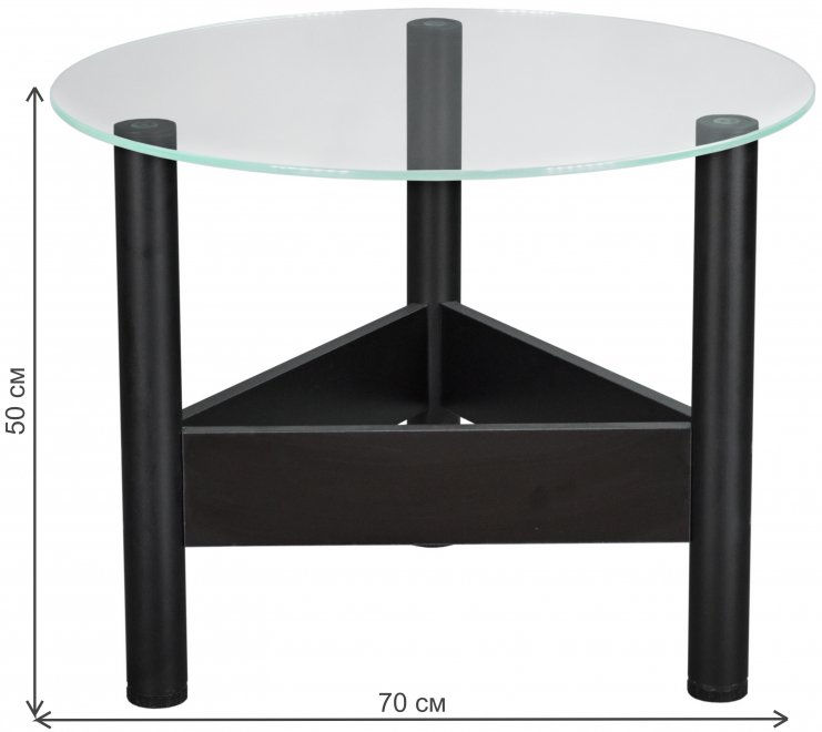 Журнальный столик Саут 9С чёрный / прозрачный