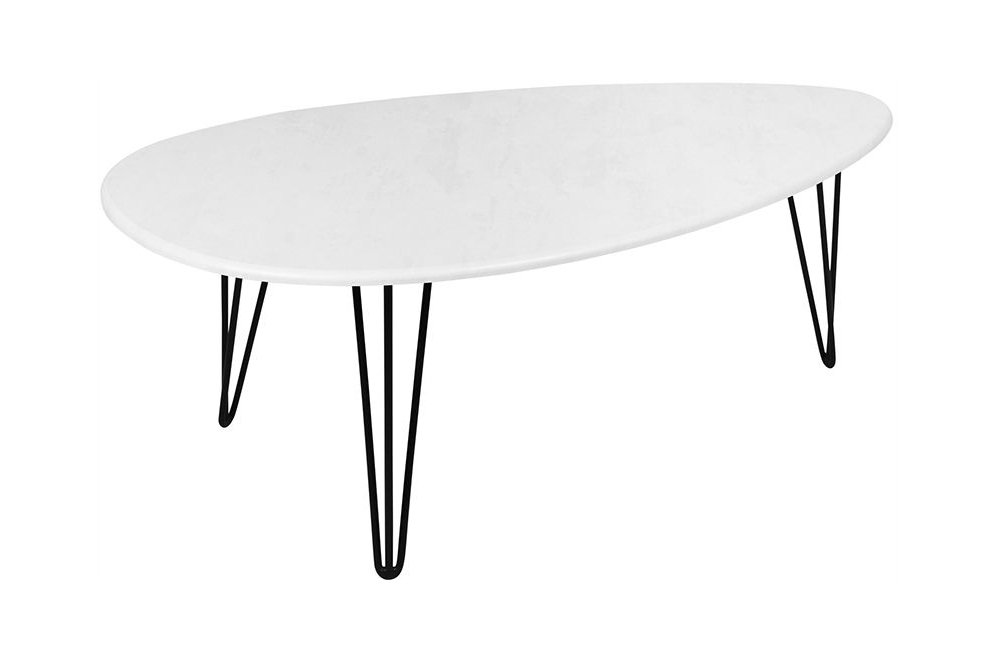 Журнальный столик Шеффилд белый бетон / черный