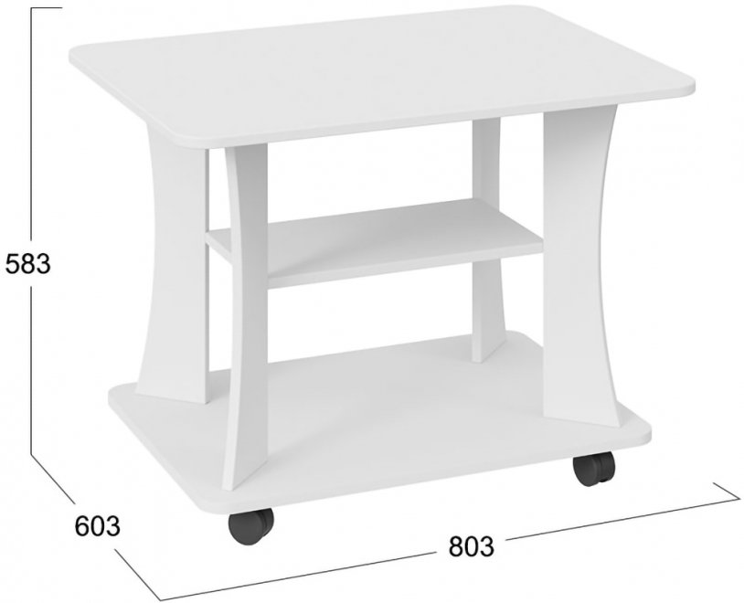 Журнальный столик Тип 8 белый ясень