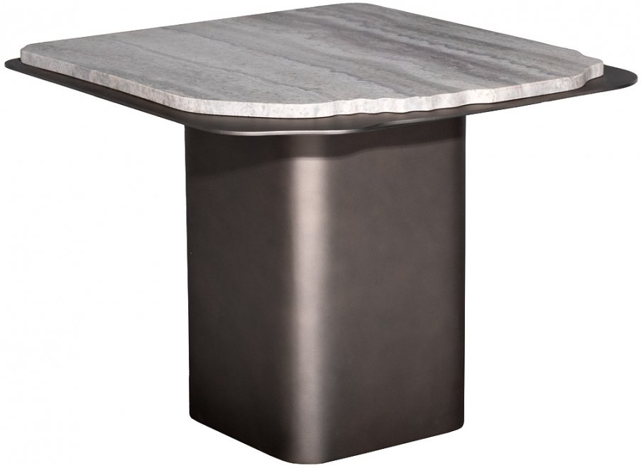 Журнальный столик Травертин 60 серый / черный