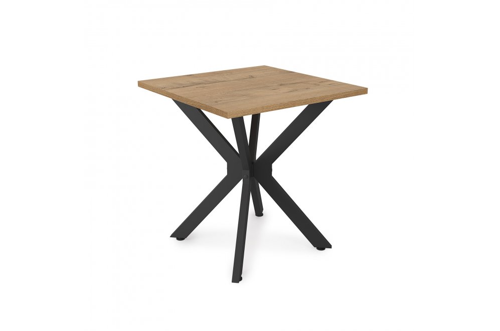 Стол BORN (700*700*750) teakwood/черный