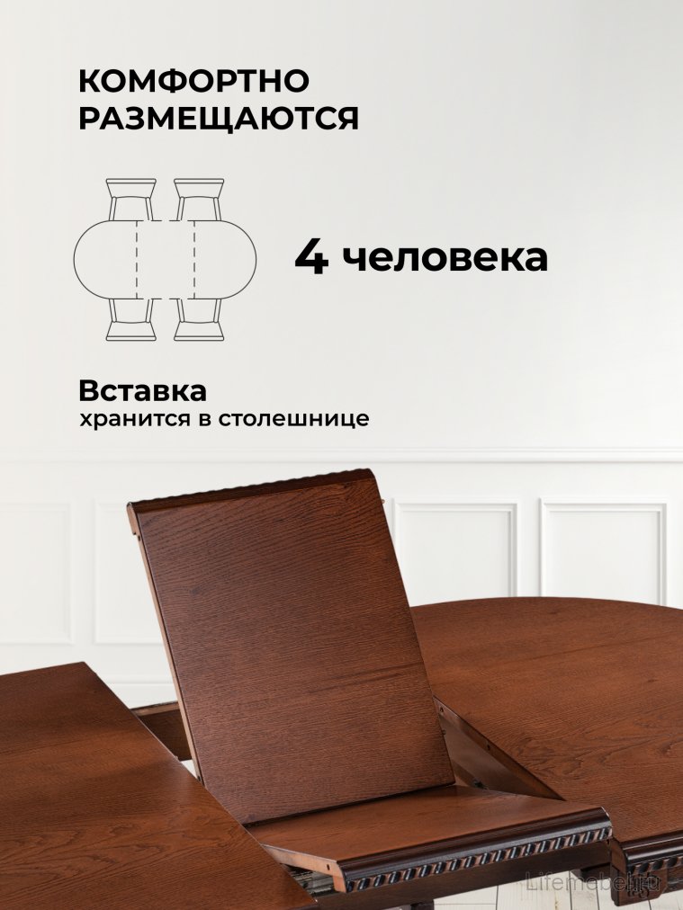 Деревянный стол Аллофан круглый миланский орех
