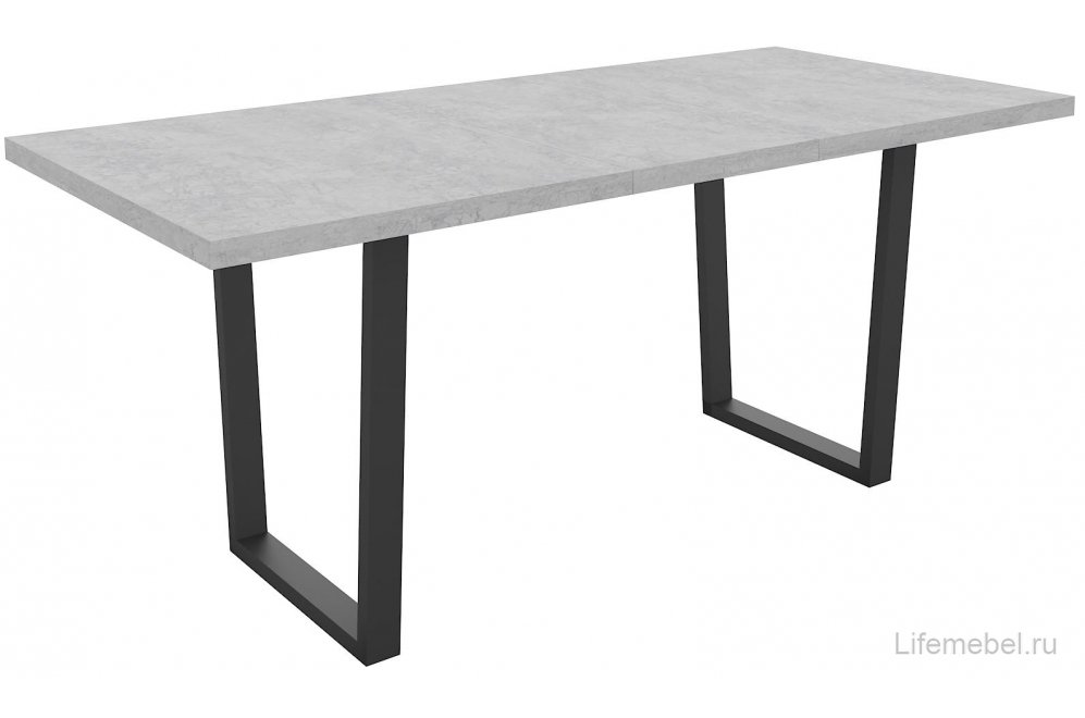Деревянный стол Аполо цемент светлый / черный