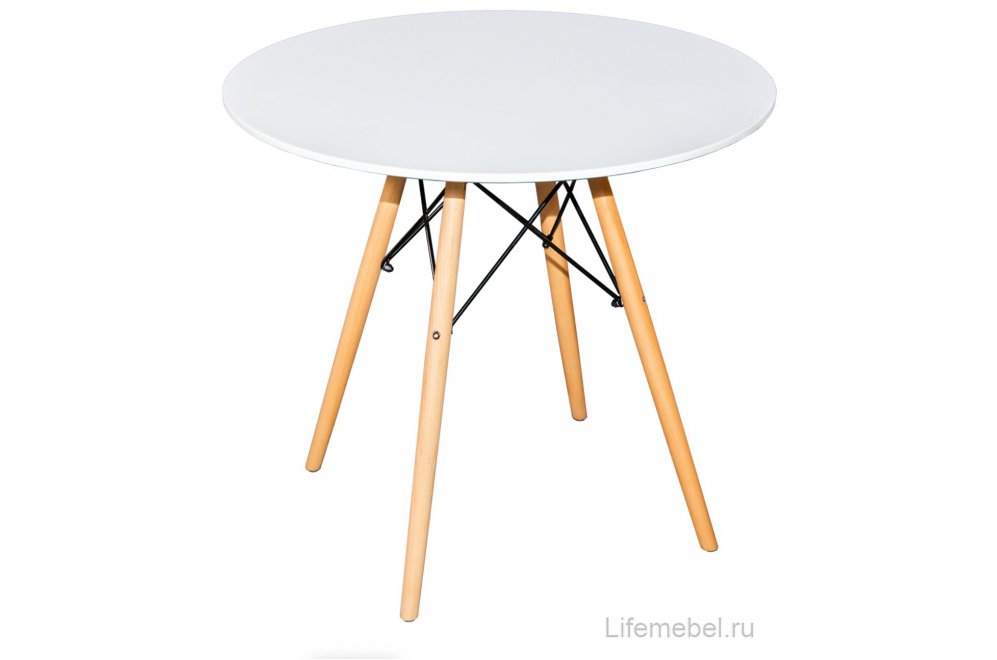 Деревянный стол Eames 90 см белый