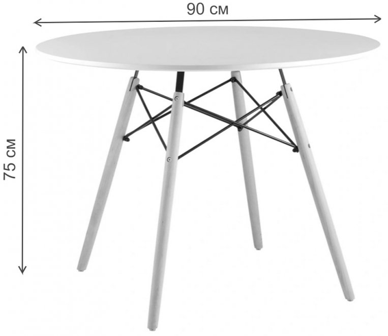 Деревянный стол Eames 90 см черный