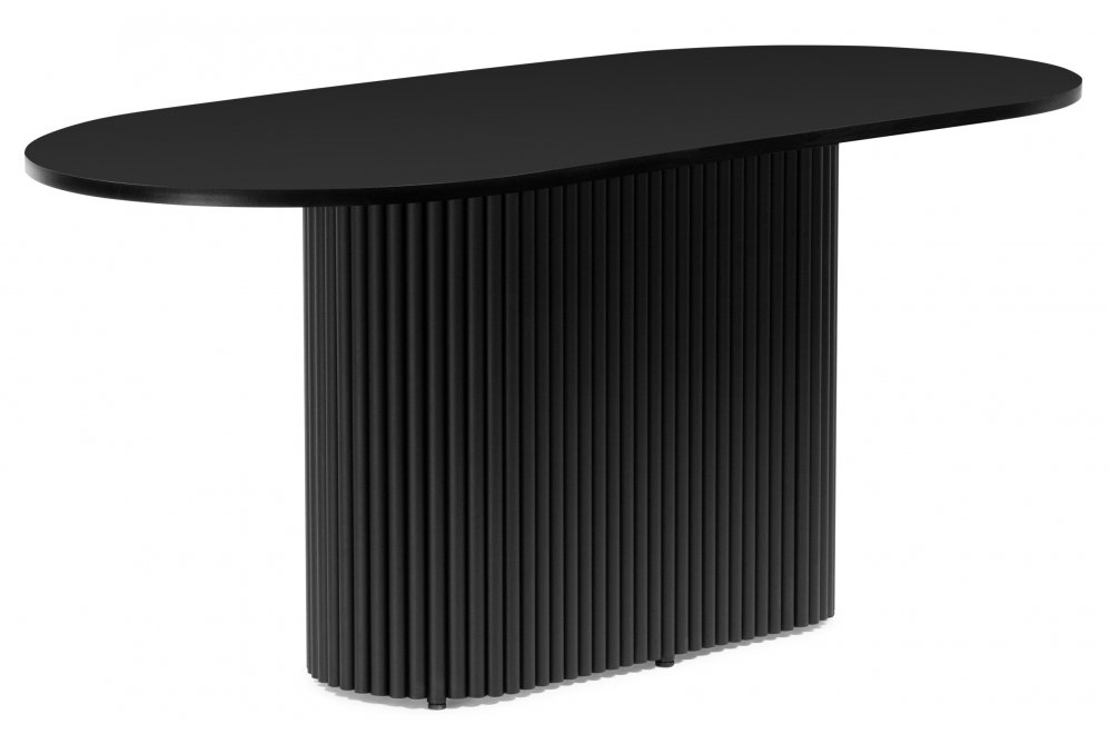 Деревянный стол Барон О 160 х 90 черная пленка шагрень / черный