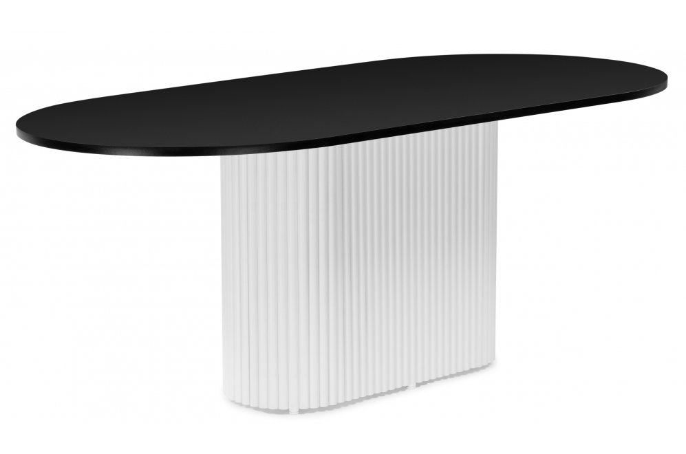 Деревянный стол Барон О 200 х 90 черная пленка шагрень / белый