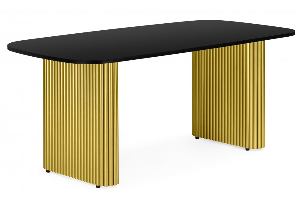 Деревянный стол Бавария B 180 х 90 черная пленка шагрень / золото