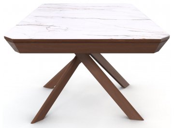 Стол складной Bezzo 1400 прямоугольный 140/188x90x76,5 белый матовый / орех американский