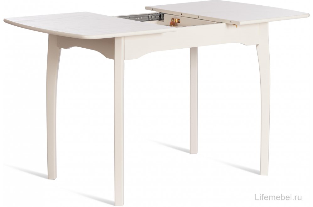 Деревянный стол Caterina/Катерина 100-130x70x75 айвори вайт / бук