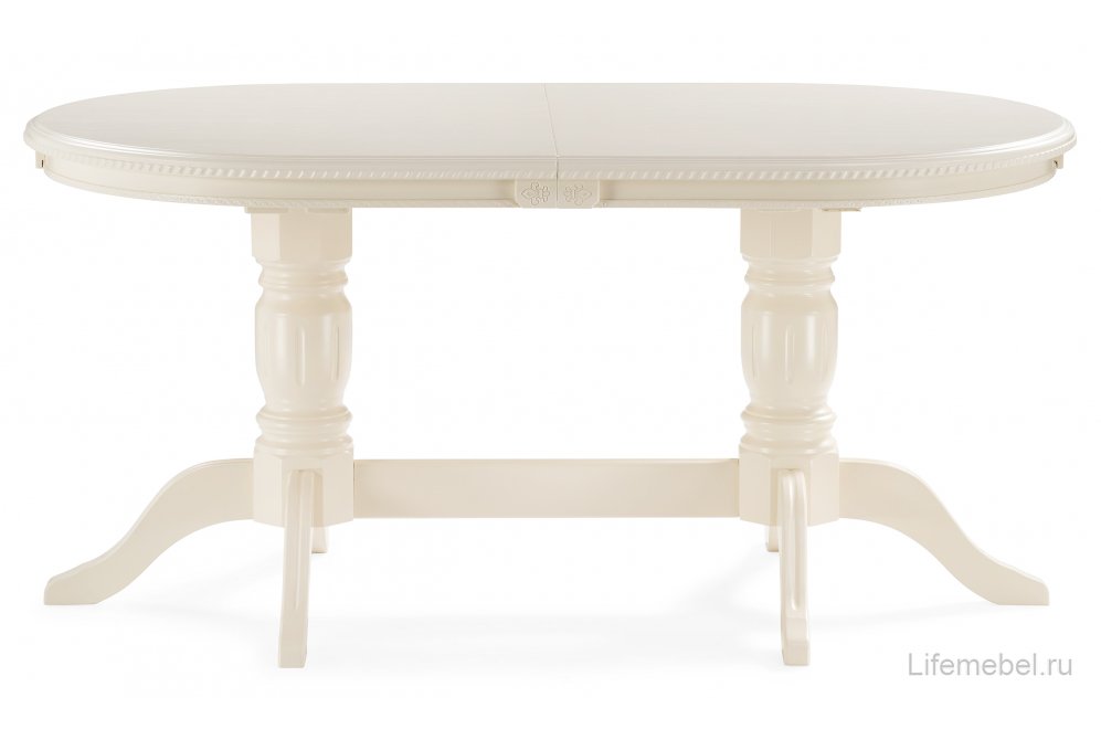 Деревянный стол Эвклаз овальный бежевый