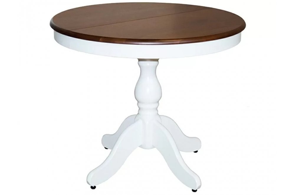 Деревянный стол Фаворит де люкс микс белый / коричневый