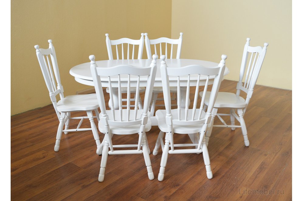 Деревянный стол Гранд-2 белая эмаль