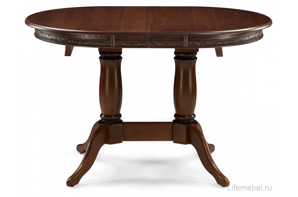 Деревянный стол Кантри 120 овальный орех / коричневая патина