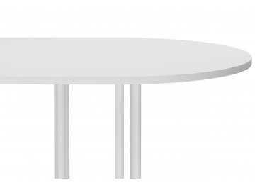 Обеденный стол Хьюго О 180 х 90 шагрень пленка / белые ноги