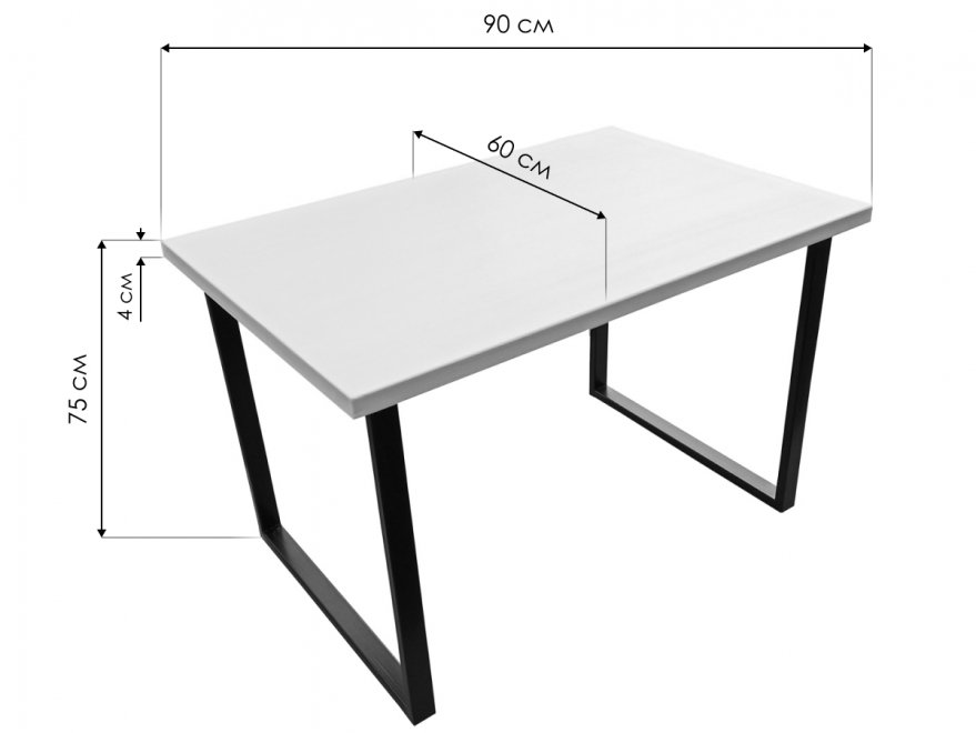 Деревянный стол Loft 90 x 60 см темный дуб