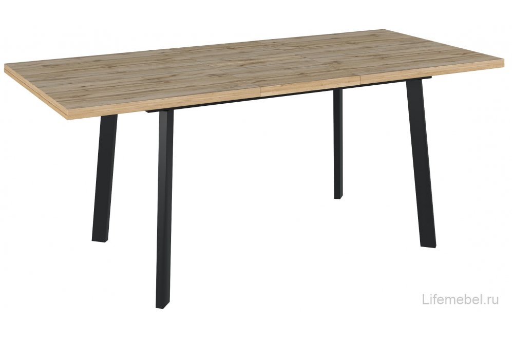 Деревянный стол Масатан дуб канзас / черный