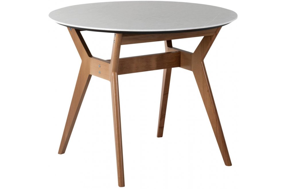 Деревянный стол Нарвик мрамор бьянко