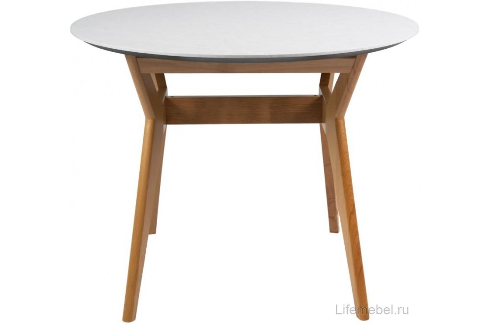 Деревянный стол Нарвик мрамор бьянко