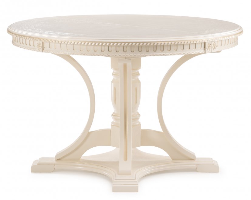 Деревянный стол Нозеан круглый бежевый / золото