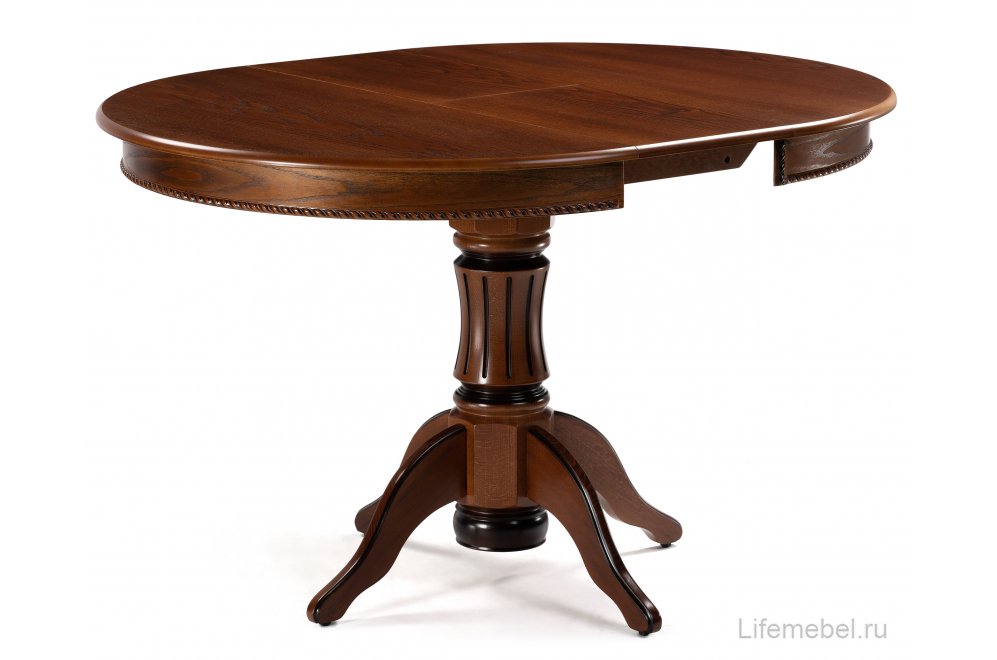 Деревянный стол Павия 100 орех с коричневой патиной