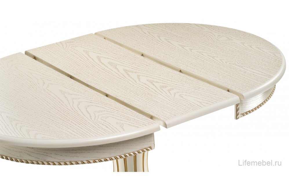 Деревянный стол Павия крем / золотая патина