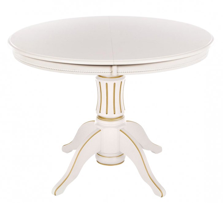 Деревянный стол Toskana 106 молочно-белый / золотая патина