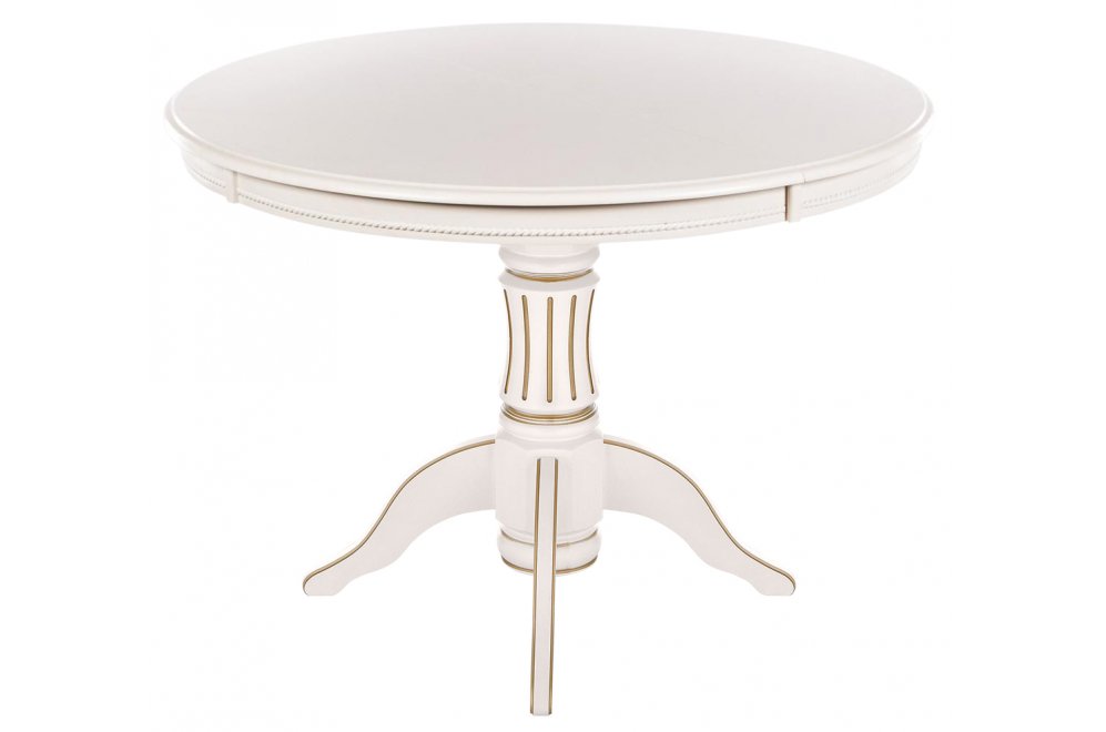 Деревянный стол Toskana 106 молочно-белый / золотая патина