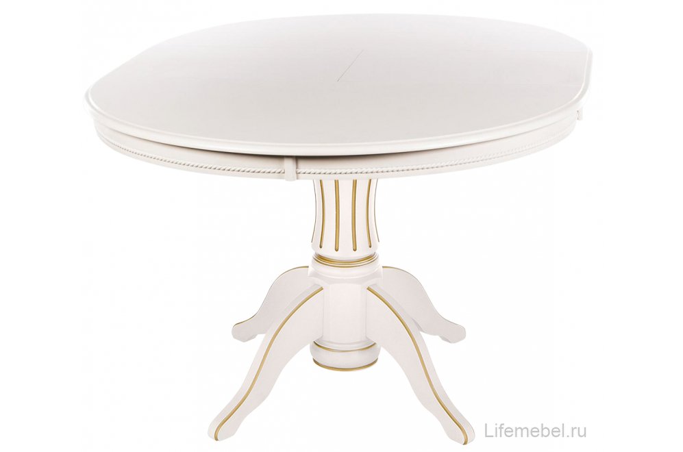 Деревянный стол Toskana 106 молочно-белый / золотая патина