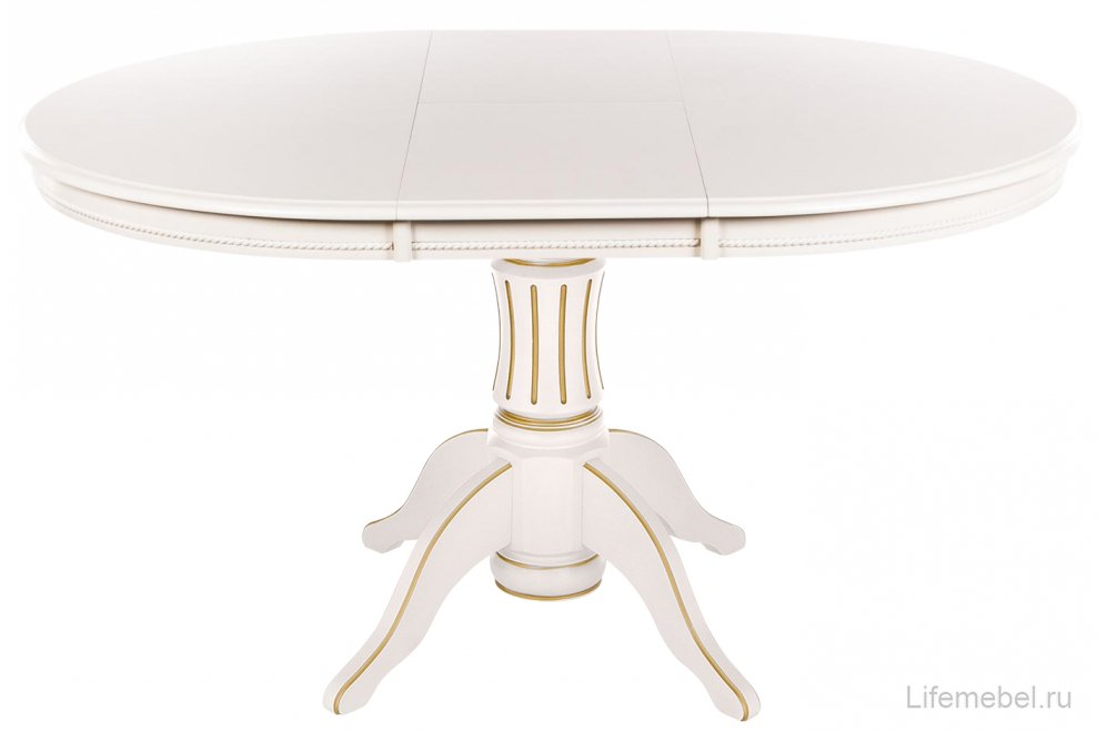 Деревянный стол Toskana 106 молочно-белый / золотая патина